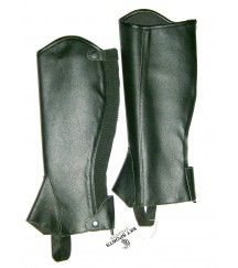 Grain Leather Gaiter Black