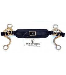  Hackamore Bitless Brass Engraved Black Leather