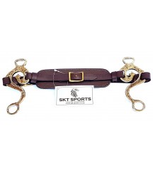 Hackamore Bitless Brass  Engraved Brown Leather