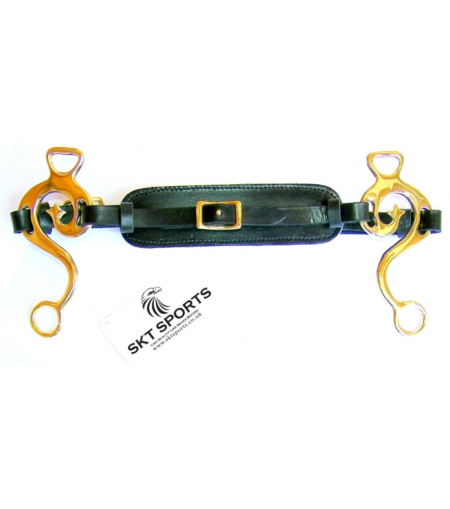 Hackamore Bitless Brass Black Leather 