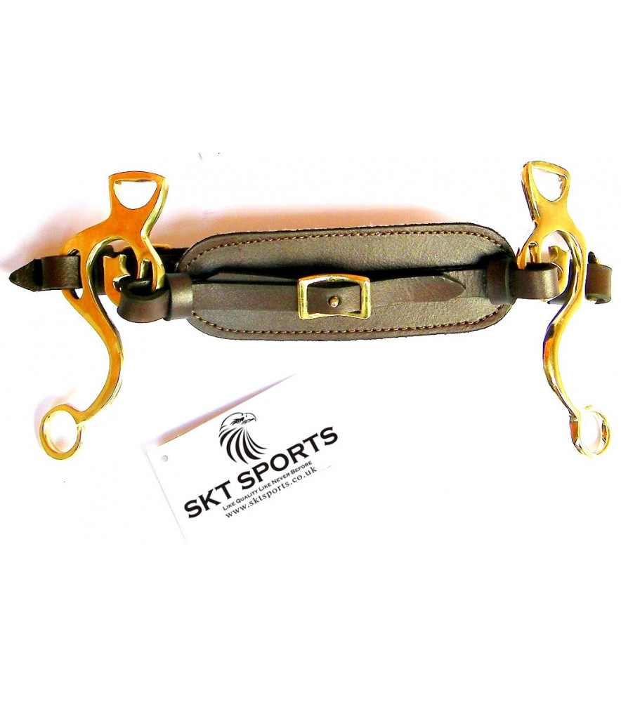 Hackamore Bitless Brass Brown Leather 