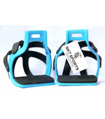 Aluminum Cage Stirrups SkyBlue